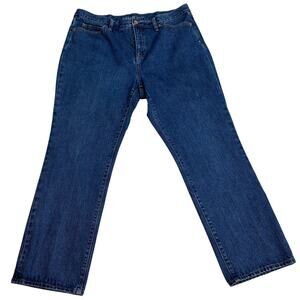 Land's End Womens High Rise Dark Wash Jeans Size 16 Casual Western Boho